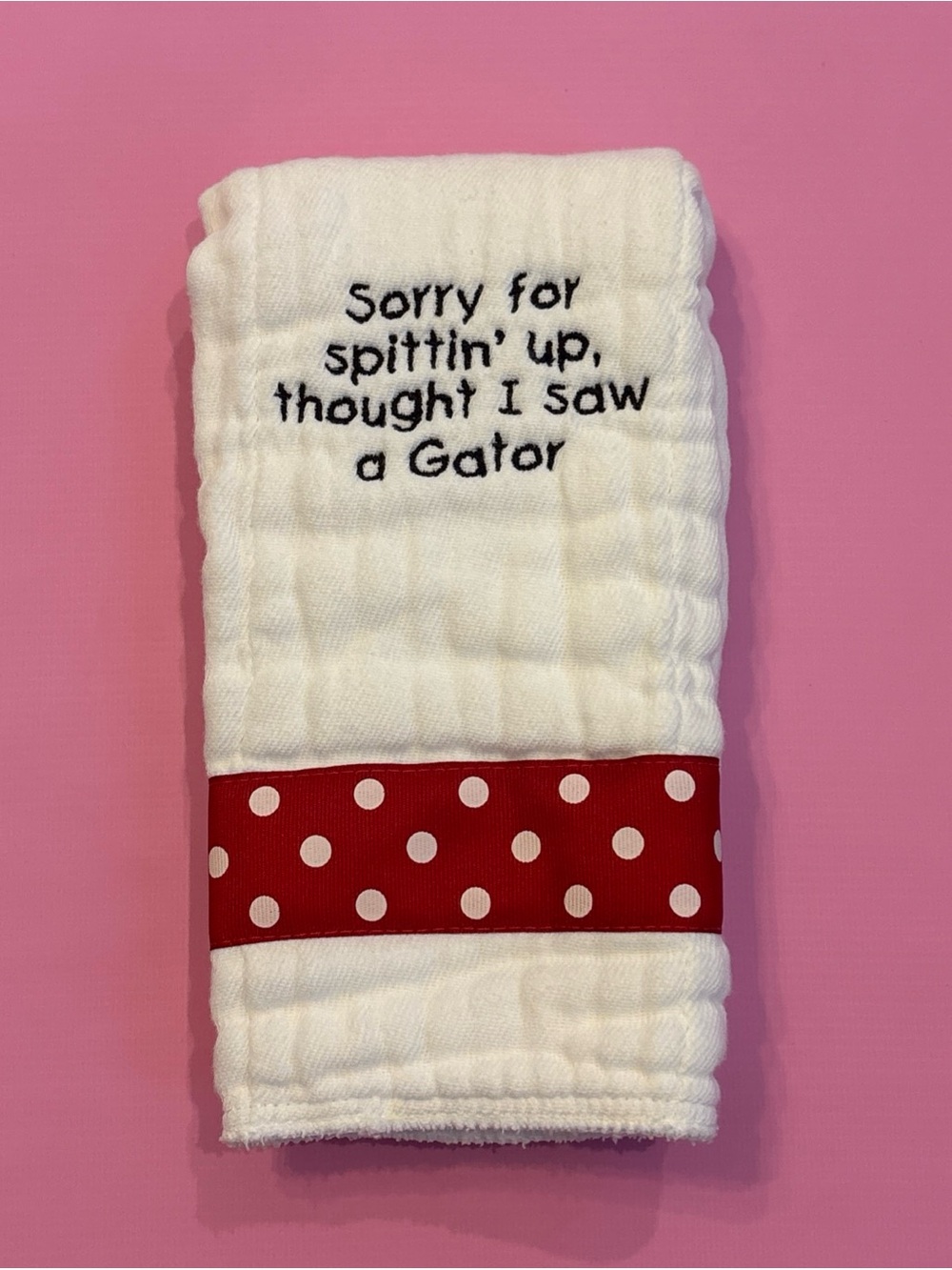 University of Georgia Bulldog Burp Cloth Embroidered Red, Black, & White